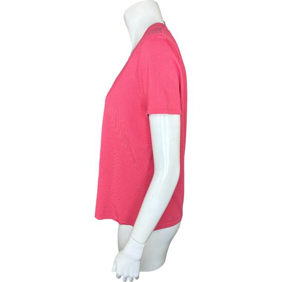 Talbots Large Petite Womens Salmon Pink Short Sleeve Stretch Top NWT - Picture 5 of 12